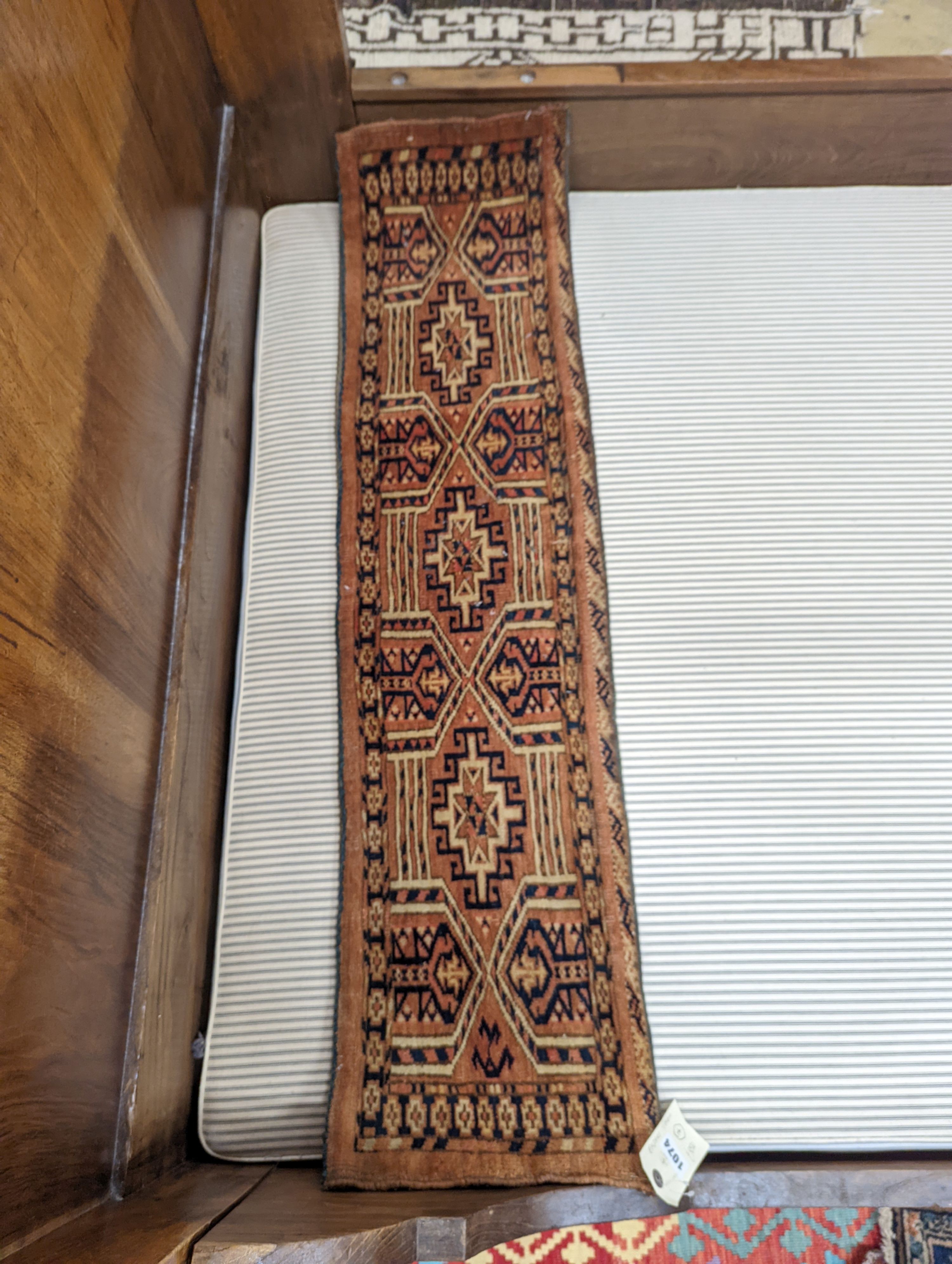A Kurdistan bag face, 77 x 62cm, five other bag faces and an Ersari Torba, 120 x 29cm